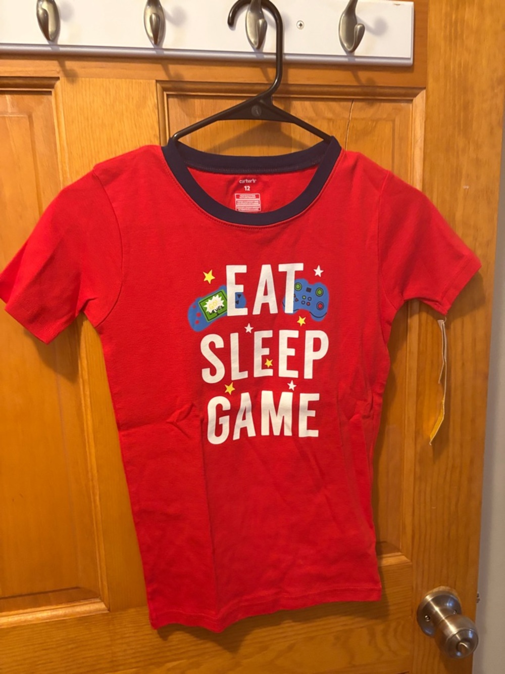 Carter's Boys Short-Sleeve Gaming Pajama Tops - Red & Gray - Picture 8 of 12
